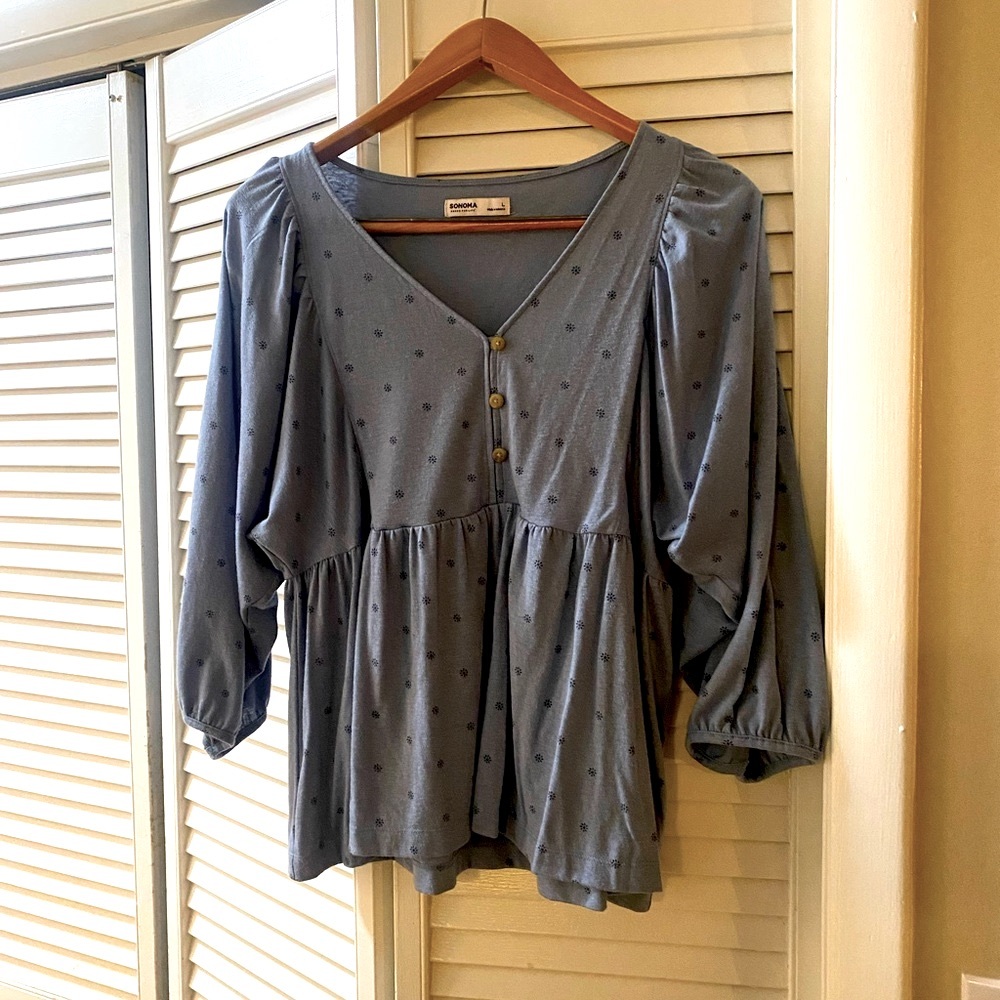Dusty Blue Top, L